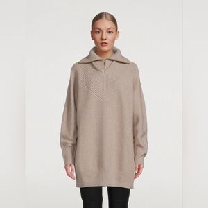 BA&SH Vassili Quarter Zip Cream Knit Wool Sweater